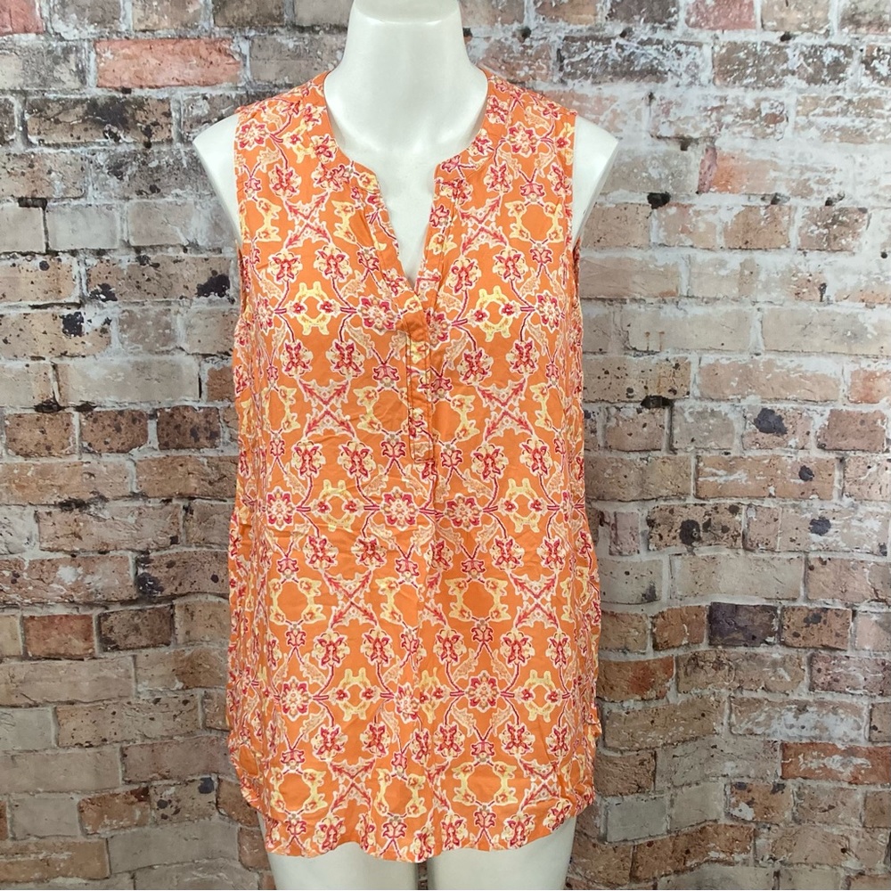Faded Glory High Low Bohemian Floral Top Sz Large perfect for summer travels